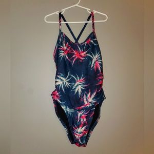 Jolyn "heath" style suit, palm print, size 28